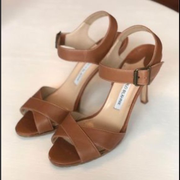 Manolo Blahnik Adeustrap Heels Sandals - Size 38.5- Cognac - Excellent condition - Picture 4 of 4